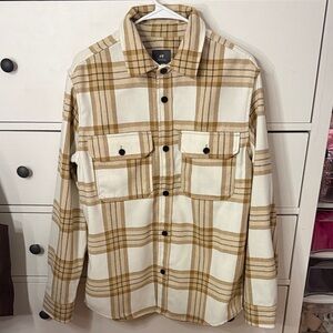 H&M Tan and Cream Checkered Shirt